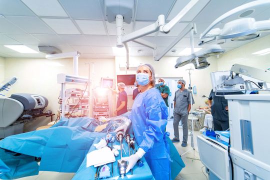 Medical staff in an operating room