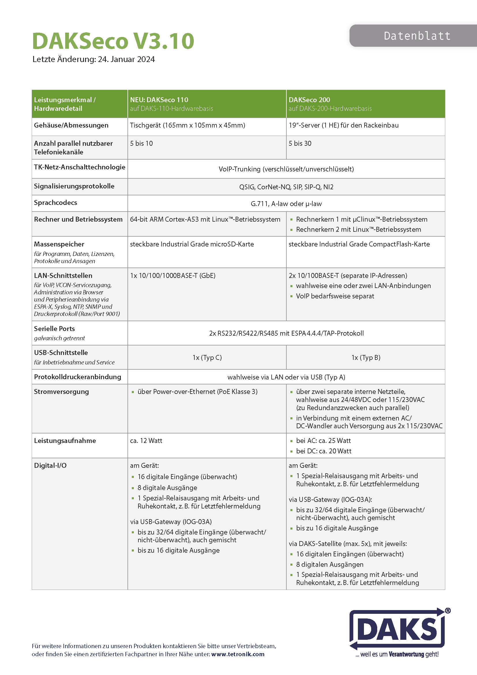 Datenblatt DAKSeco V3.10