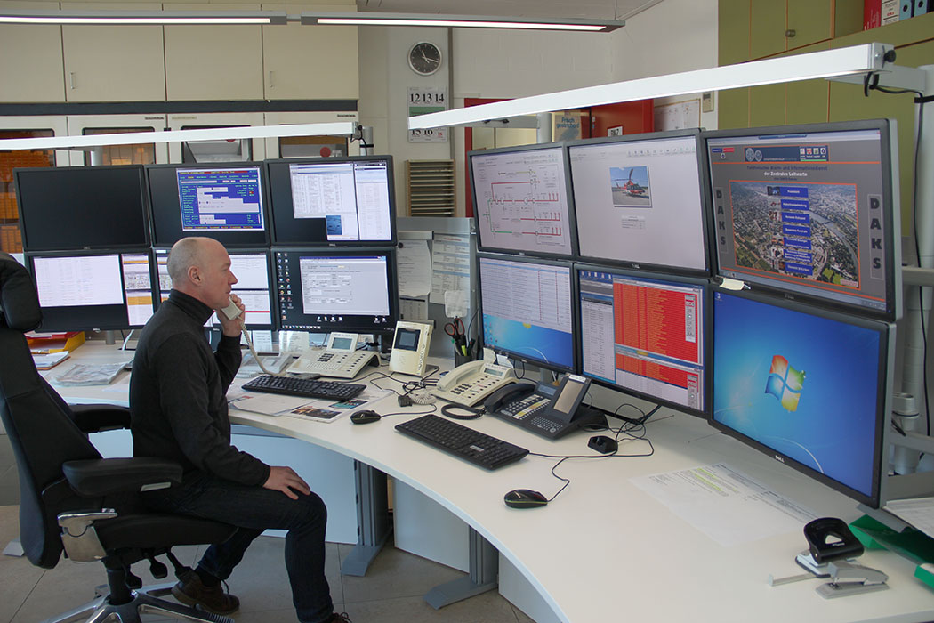Control center of Klinik Technik GmbH at Heidelberg University Hospital