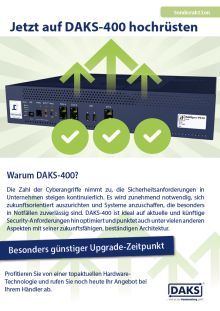 Vorschaubild Infoflyer Sonderaktion Jetzt auf DAKS-400 hochrüsten